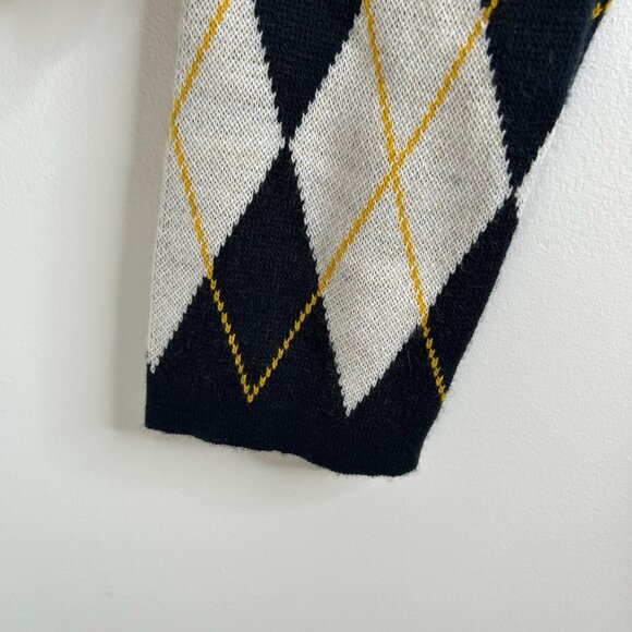 Stilosophy Industry Sweater Mens M/L Argyle Cardigan Wool Made Italy Knit Luxury - Picture 3 of 9